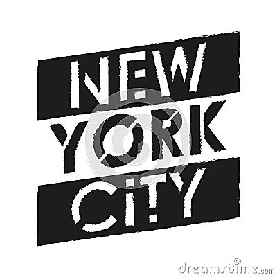 New York City typography modern text with grunge texture. NYC T-Shirt graphic, fashion, poster, jersey, emblem, badge design. Vector Illustration